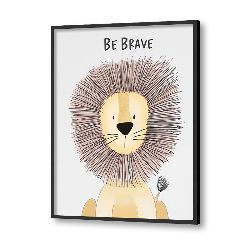 Watercolour Lion Wall Art Canvas Print for Kids Room
