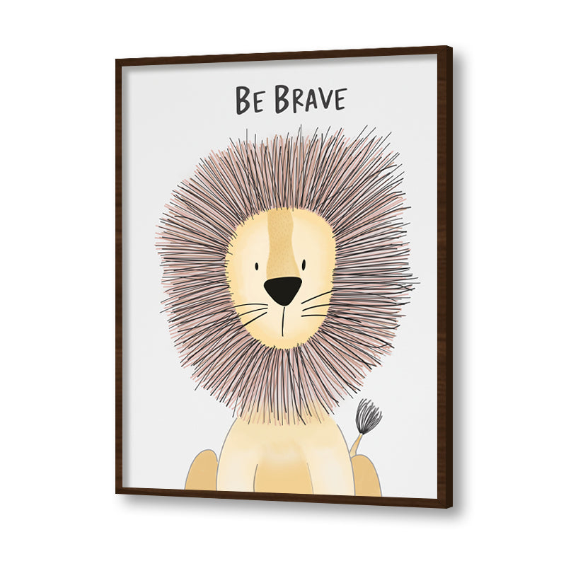 Watercolour Lion Wall Art Canvas Print for Kids Room