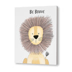 Watercolour Lion Wall Art Canvas Print for Kids Room