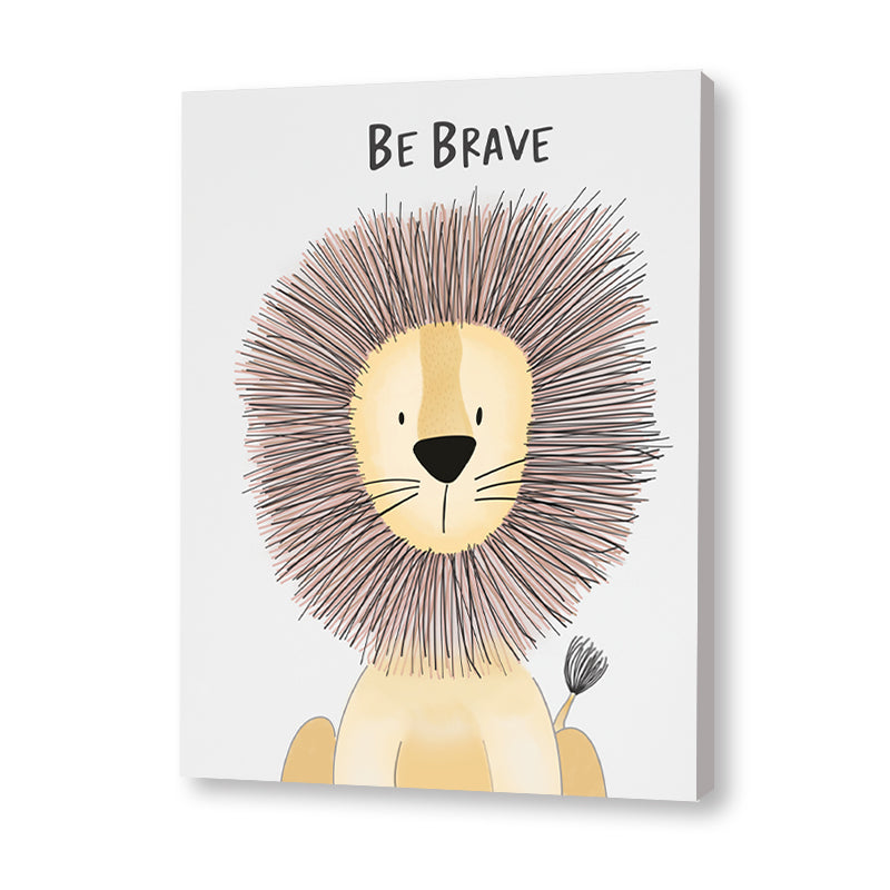 Watercolour Lion Wall Art Canvas Print for Kids Room