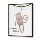 Watercolour Monkey Wall Art Canvas Print for Kids Room