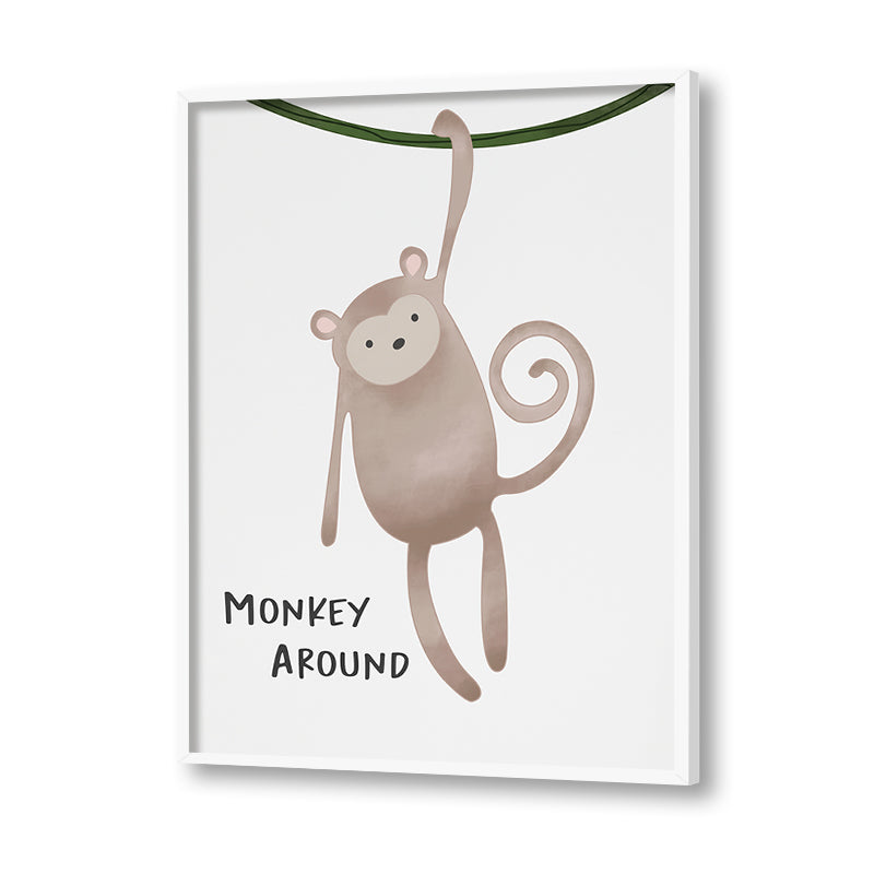 Watercolour Monkey Wall Art Canvas Print for Kids Room