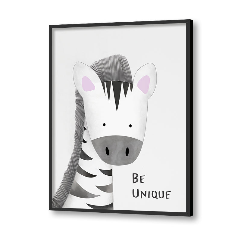 Watercolour Zebra Wall Art Canvas Print for Kids Room