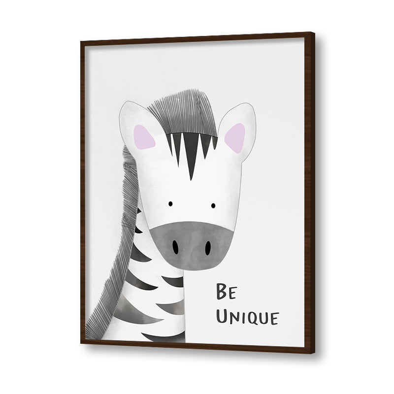 Watercolour Zebra Wall Art Canvas Print for Kids Room