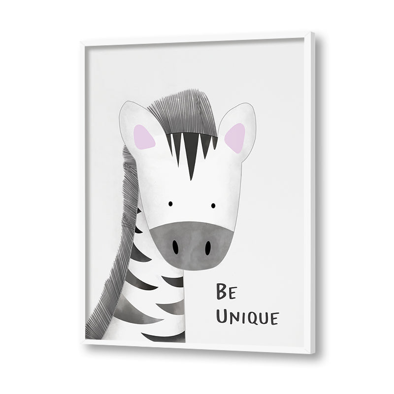 Watercolour Zebra Wall Art Canvas Print for Kids Room
