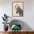Zebra Floral Head Wall Art Canvas Print for Kids Room