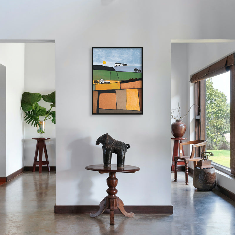 Country Landscape Nature Canvas Art Print for Wall shown in a room