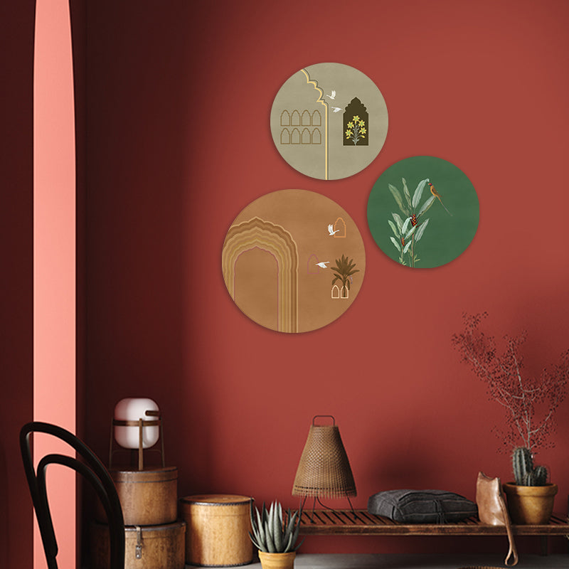 Grove 3 (Round) Nature Artwork Canvas Print for Wall