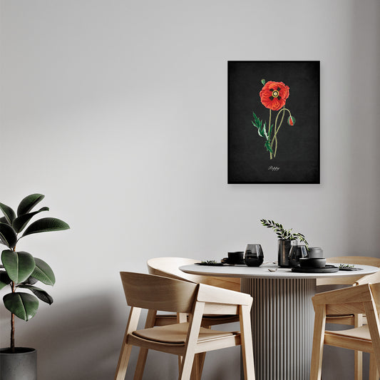 Night Garden 1 - Poppy Wall Artwork | Nature Canvas Painting for Wall | Wall Decor | Wall Painting