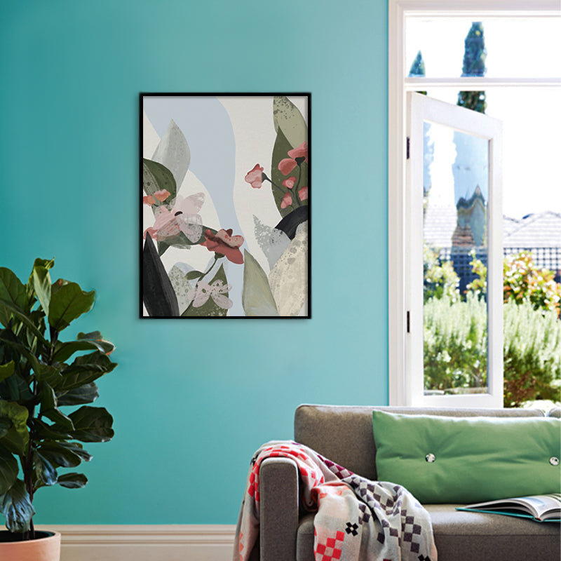 Pastel Floral 4 Nature Artwork Canvas Print for Wall shown in a room