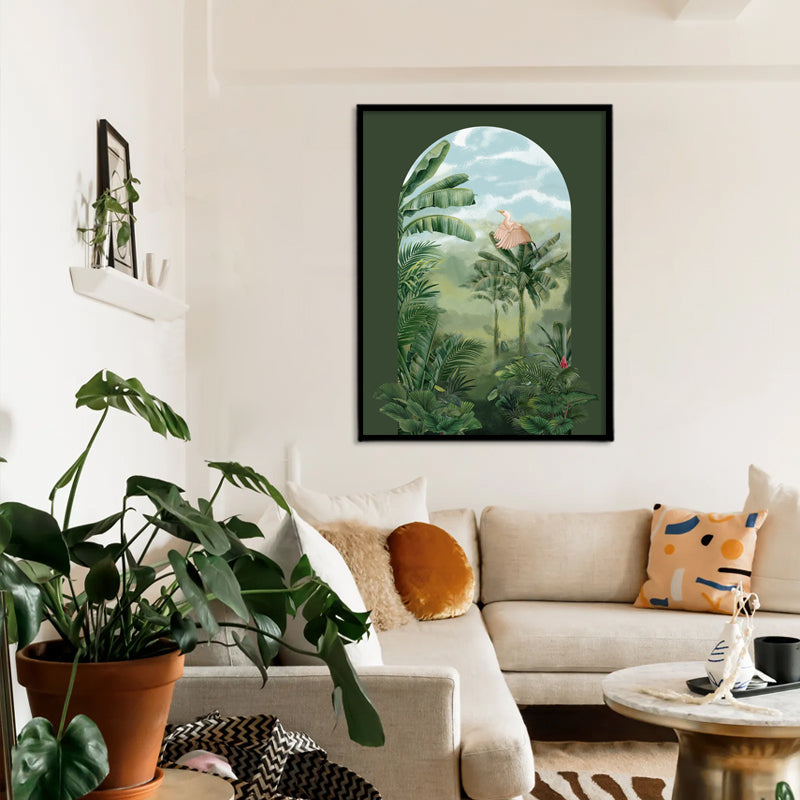 Tropical Jungle 3 Nature Artwork Canvas Print for Wall shown in a room