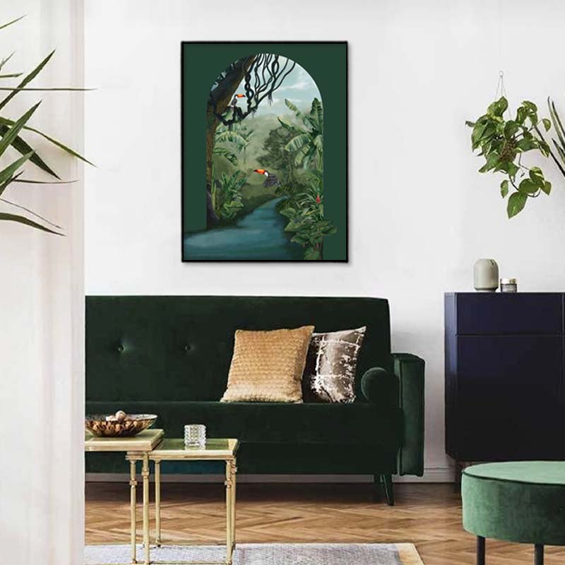 Tropical Jungle 7 Nature Canvas Art Print for Wall shown in a room