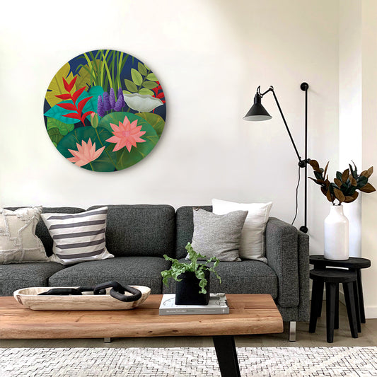 Tryst With Nature 1 (Round) Artwork Canvas Wall Print