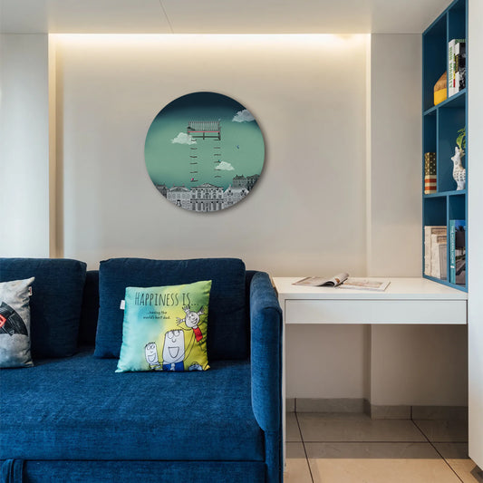 Floating Dreams 6 (Round) Pop Artwork | Canvas Painting for Wall | Wall Decor | Wall Painting for Home Decor, Cafe, Restaurant