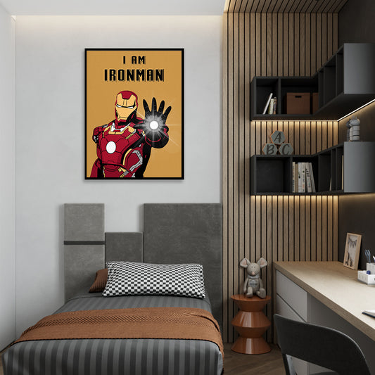 Ironman Pop Artwork | Canvas Painting for Wall | Wall Decor | Wall Painting for Kids Room, Home Decor, Cafe, Restaurant