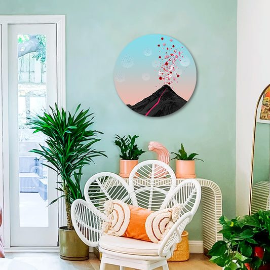 Mountain Daze 3 (Round) Pop Artwork | Canvas Painting for Wall | Wall Decor | Wall Painting for Home Decor, Cafe, Restaurant