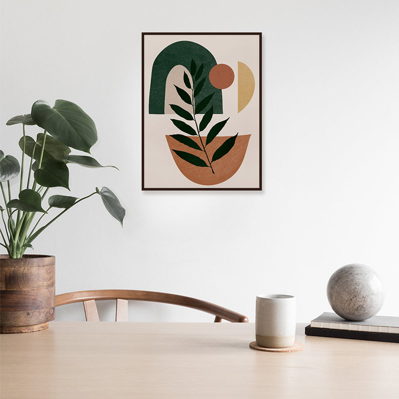 Boho Fern Scandinavian Canvas Wall Art Print shown in a room