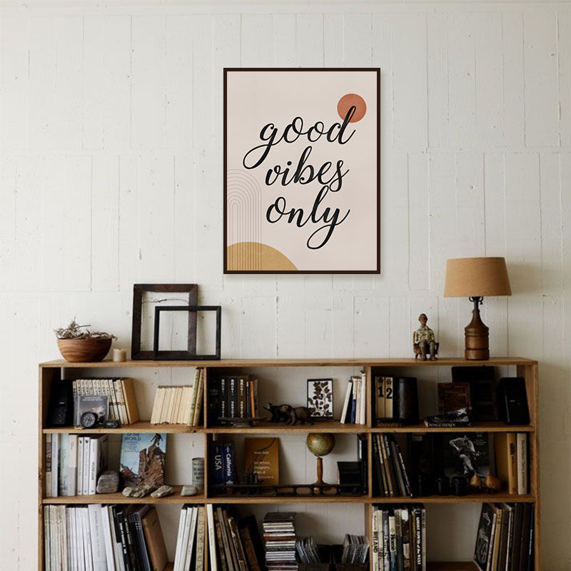Good Vibes Scandinavian Canvas Wall Art Print shown in a room