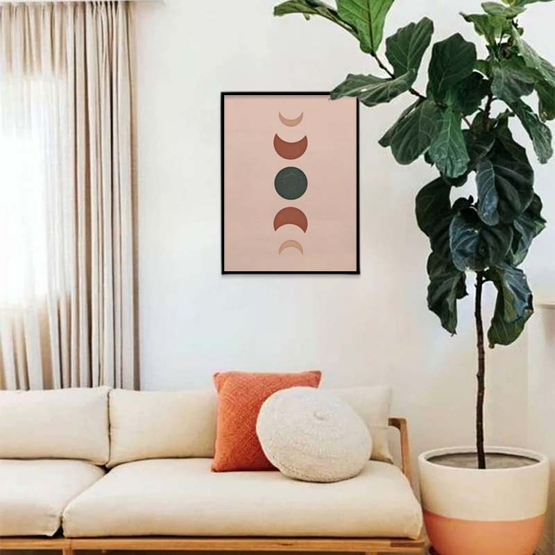 Phases of the Moon Scandinavian Canvas Wall Art Print