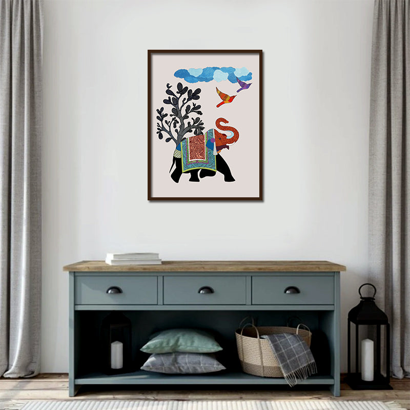Contemporary Gond Art 1 Traditional Artwork Canvas Print for Wall