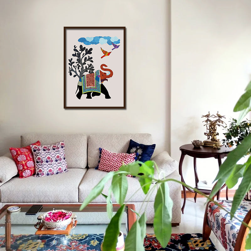 Contemporary Gond Art 1 Traditional Artwork Canvas Print for Wall