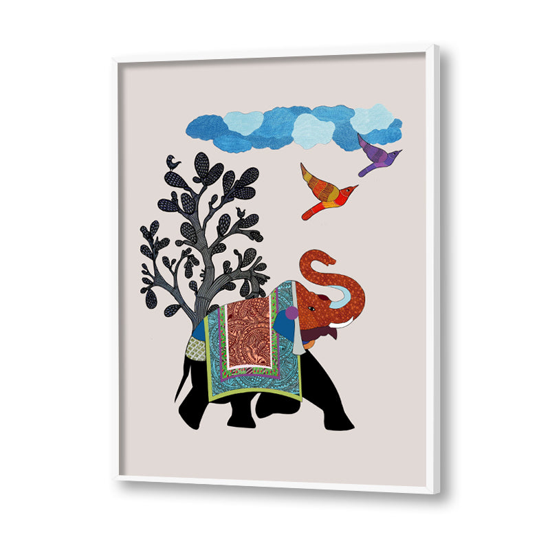 Contemporary Gond Art 1 Traditional Artwork Canvas Print for Wall