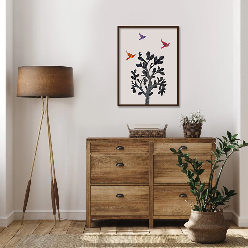 Contemporary Gond Art 2 Traditional Artwork Canvas Print for Wall