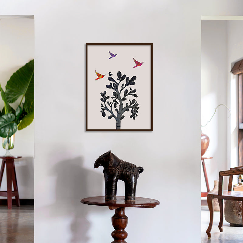 Contemporary Gond Art 2 Traditional Artwork Canvas Print for Wall