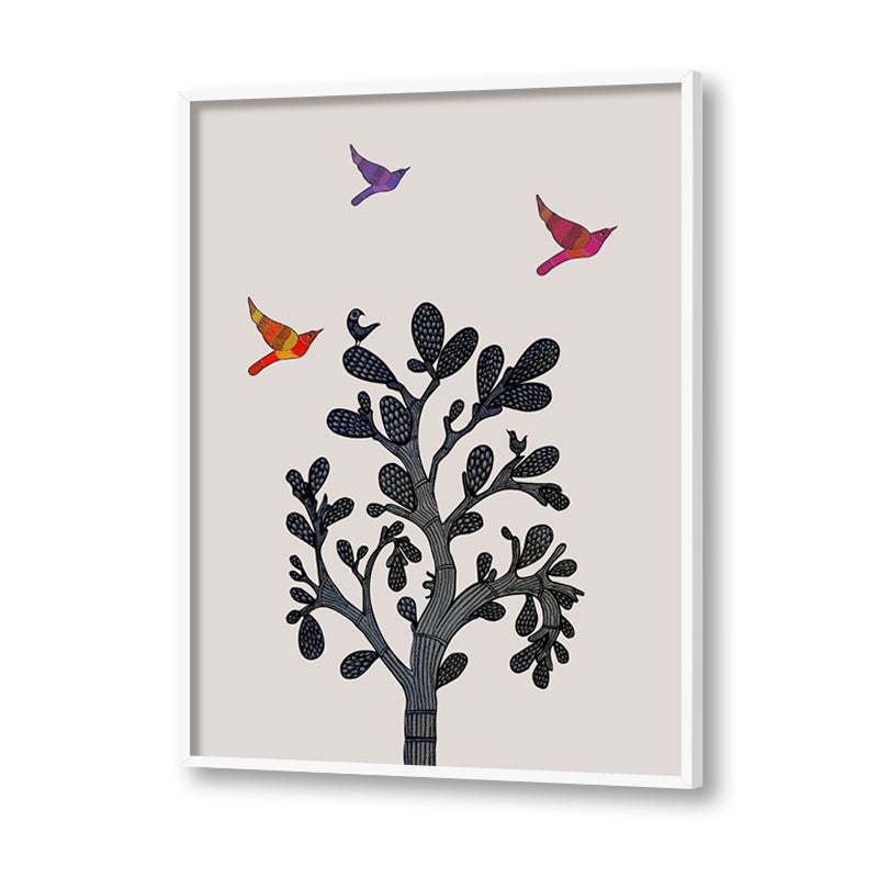 Contemporary Gond Art 2 Traditional Artwork Canvas Print for Wall