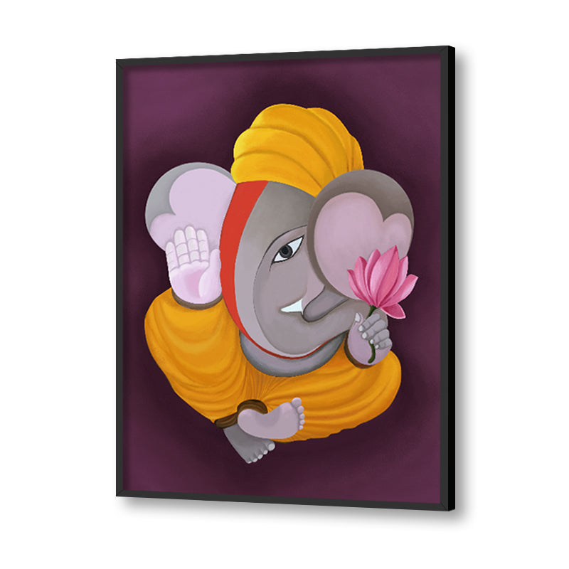 Ganesha 2 Traditional Artwork Canvas Print for Wall