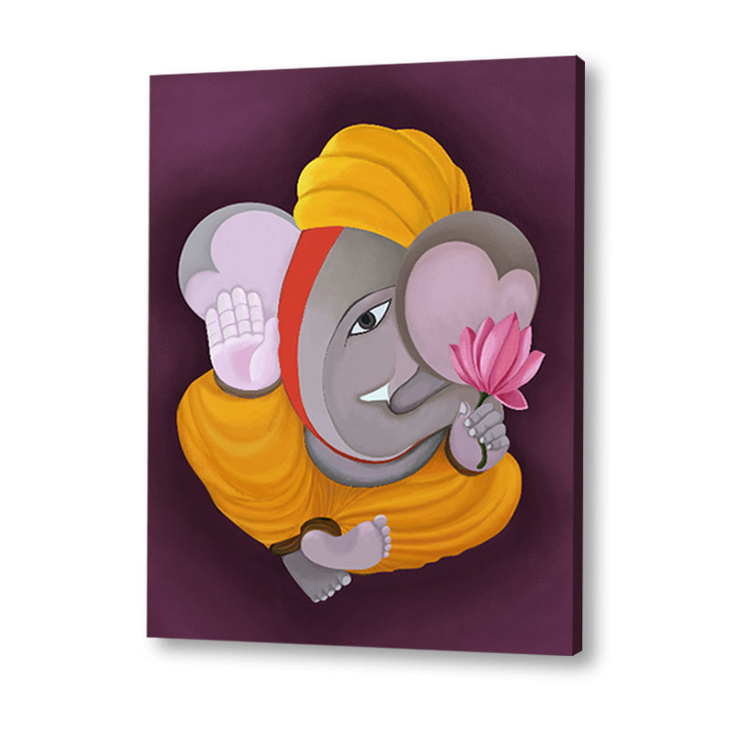 Ganesha 2 Traditional Artwork Canvas Print for Wall