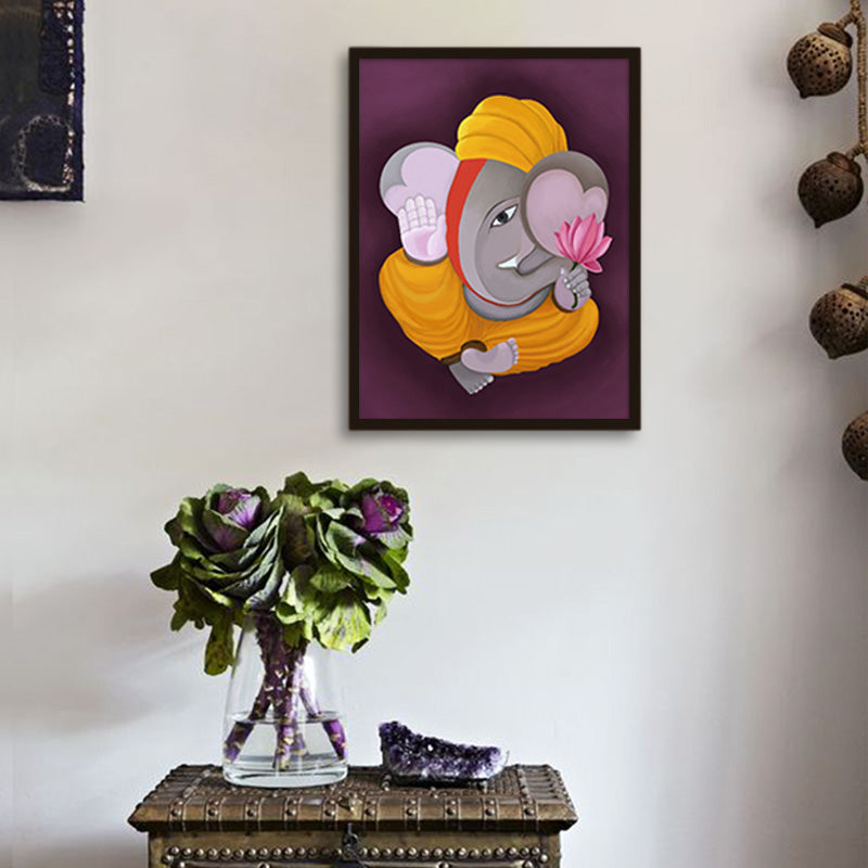 Ganesha 2 Traditional Artwork Canvas Print for Wall