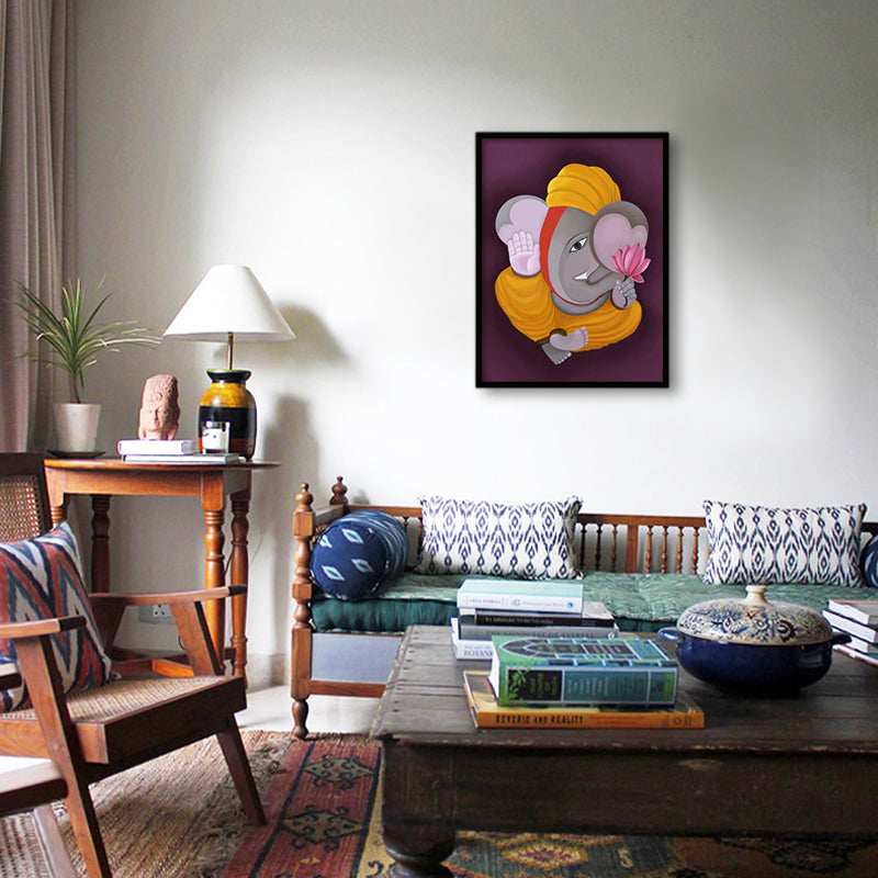 Ganesha 2 Traditional Artwork Canvas Print for Wall
