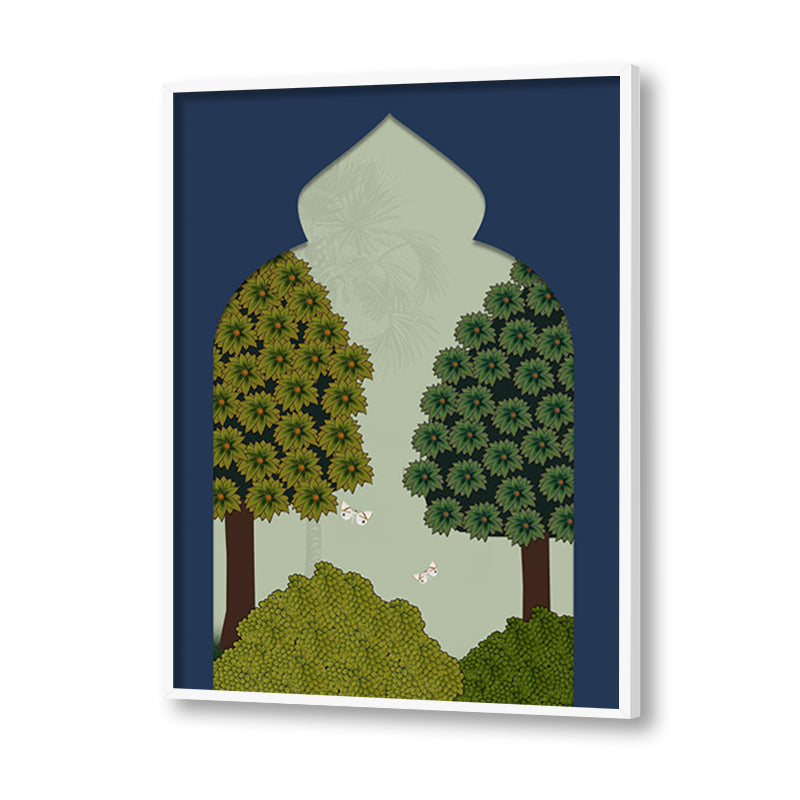 Pichwai Garden 1 Traditional Artwork Canvas Print for Wall