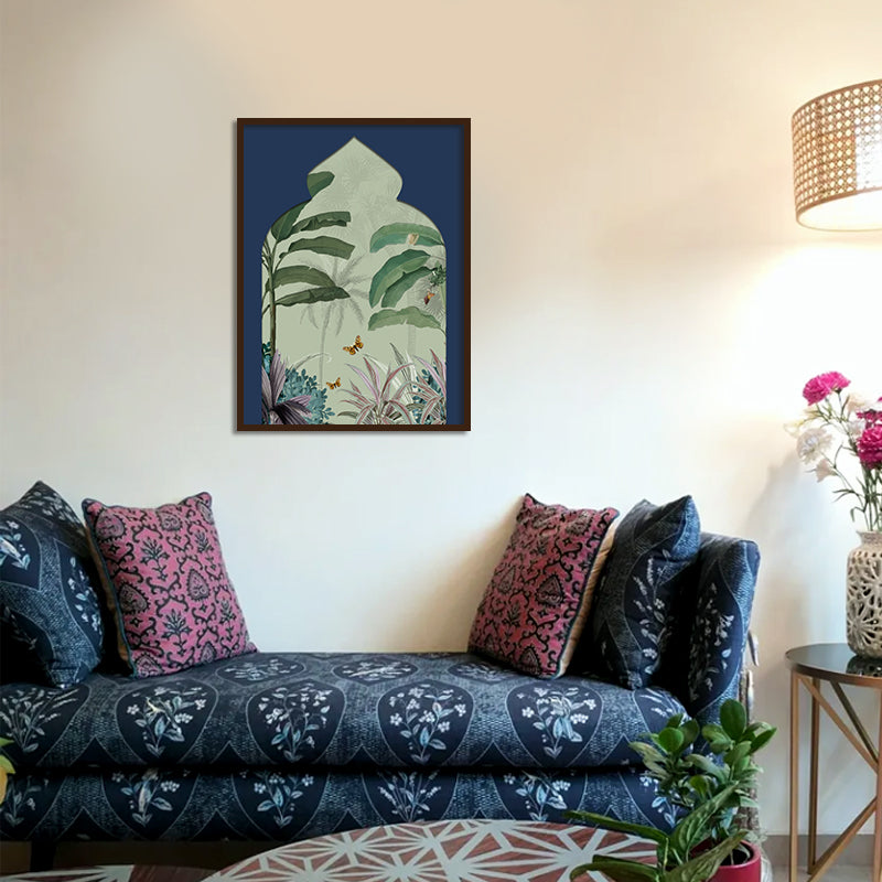 Pichwai Garden 2 Traditional Artwork Canvas Print for Wall