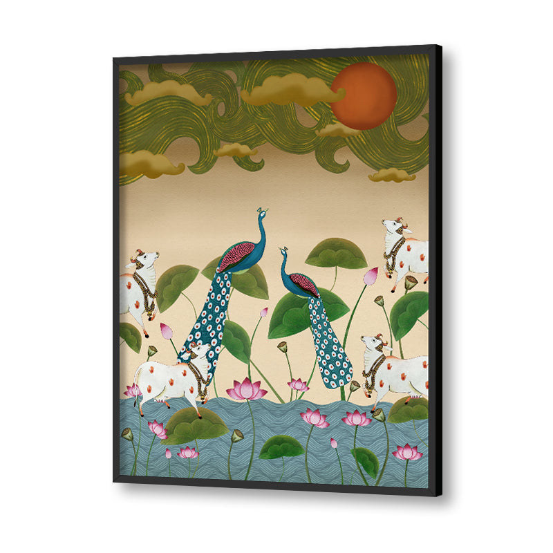 Sarovar Traditional Artwork Canvas Print for Wall
