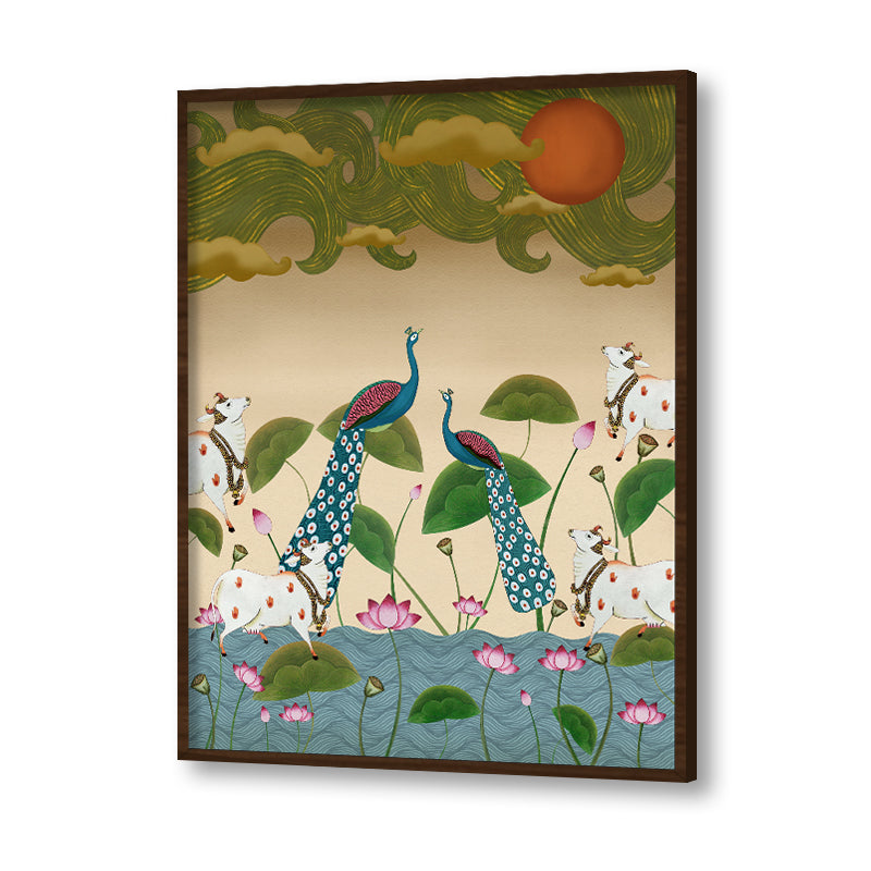 Sarovar Traditional Artwork Canvas Print for Wall