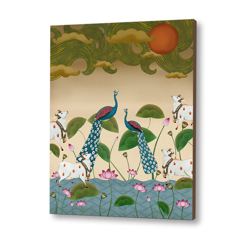 Sarovar Traditional Artwork Canvas Print for Wall