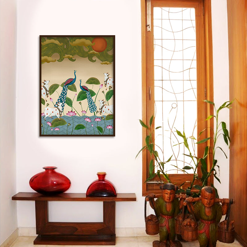 Sarovar Traditional Artwork Canvas Print for Wall