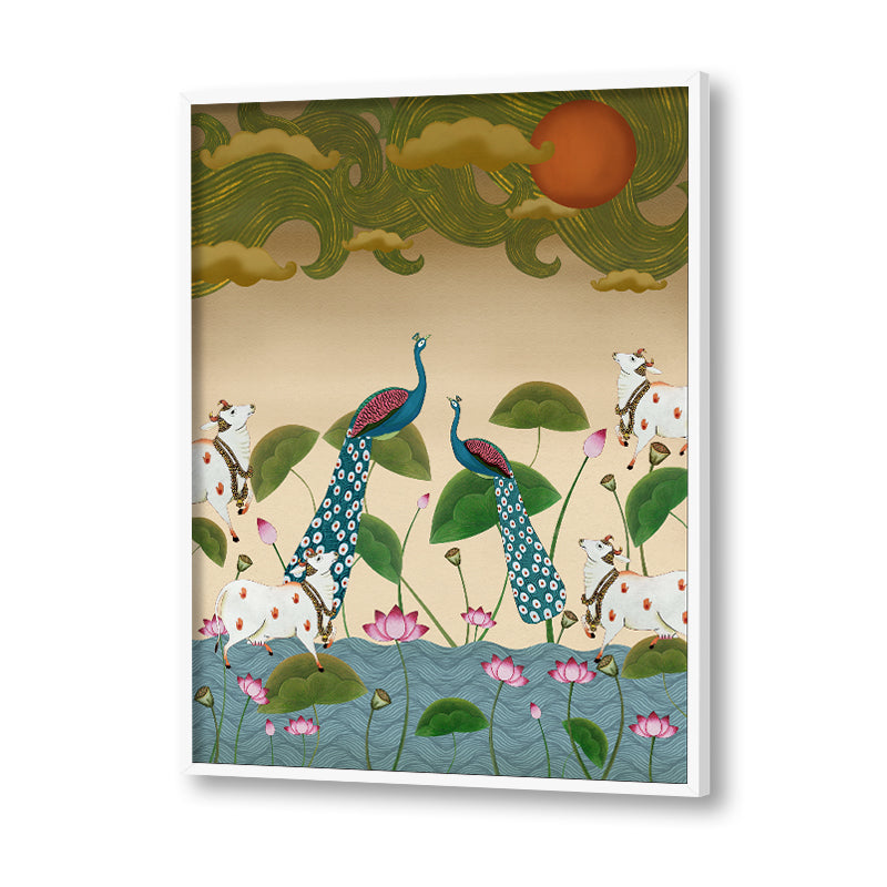 Sarovar Traditional Artwork Canvas Print for Wall